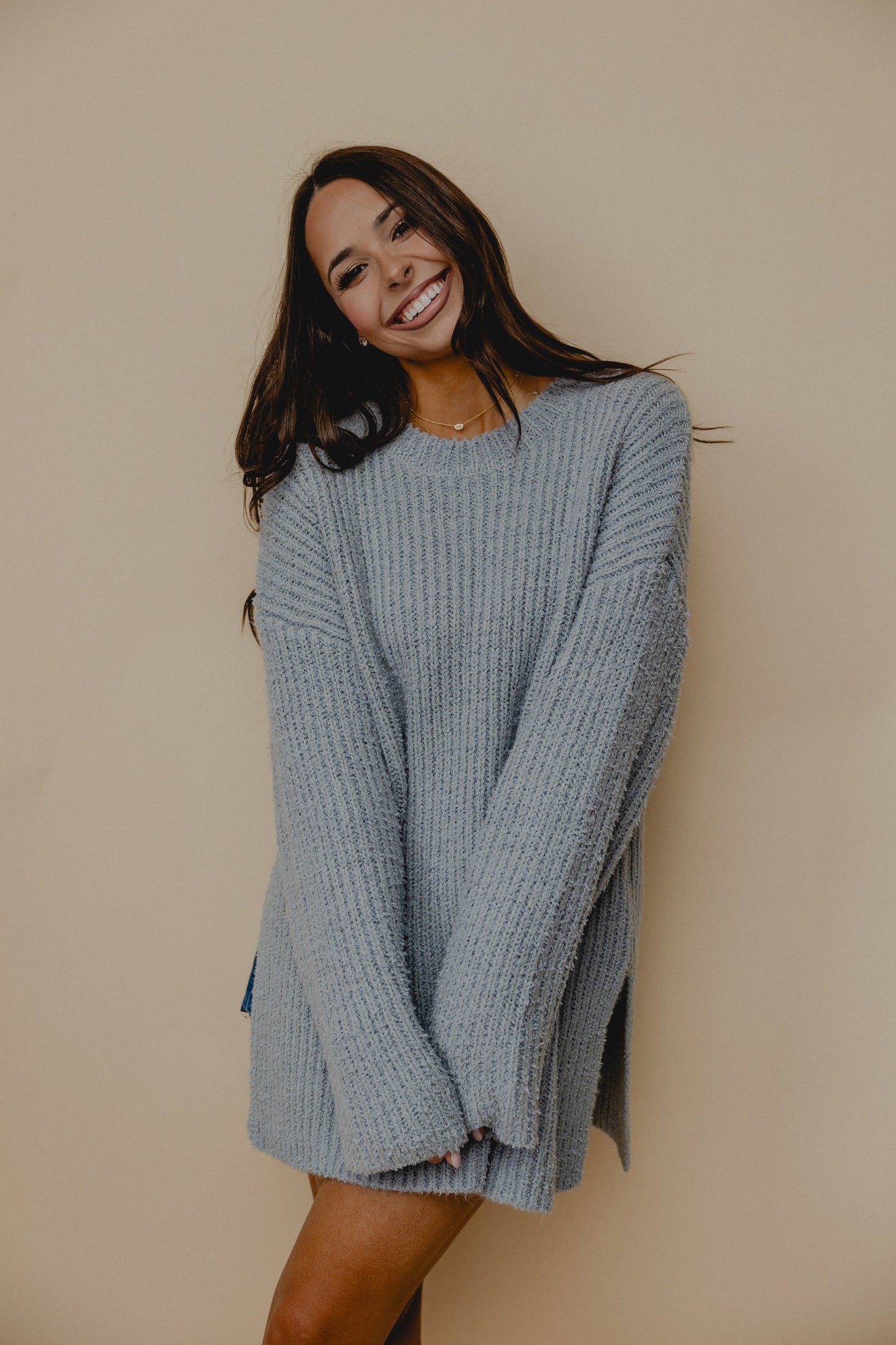 Your Needs Ribbed Sweater Sky Blue