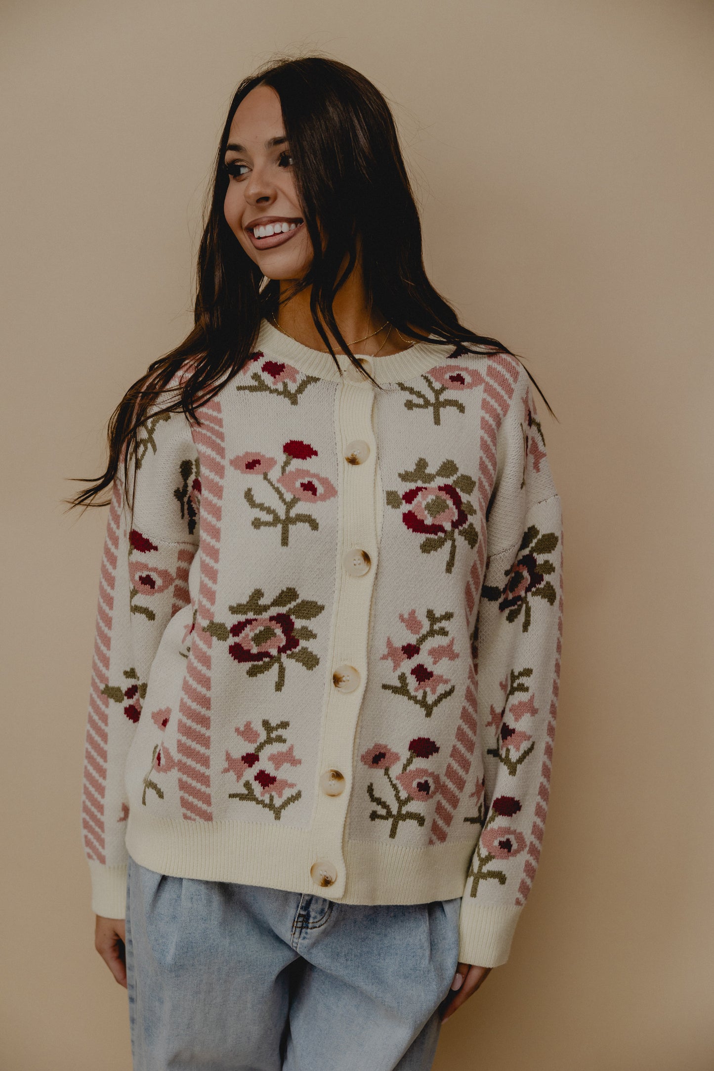 Wuthering Heights Floral Cardi Cream